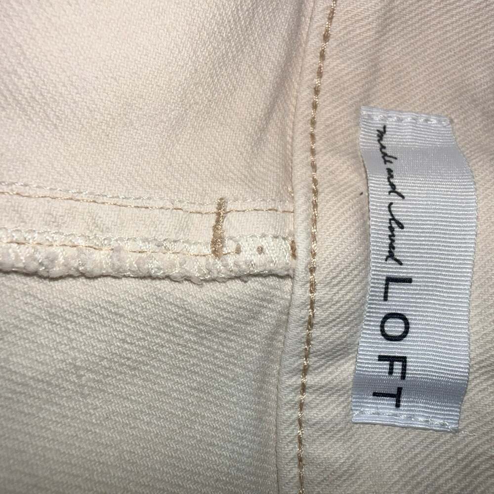 NWOT LOFT The Girlfriend Jeans Size 12/31 Off-White Utility Pants - Picture 6 of 6